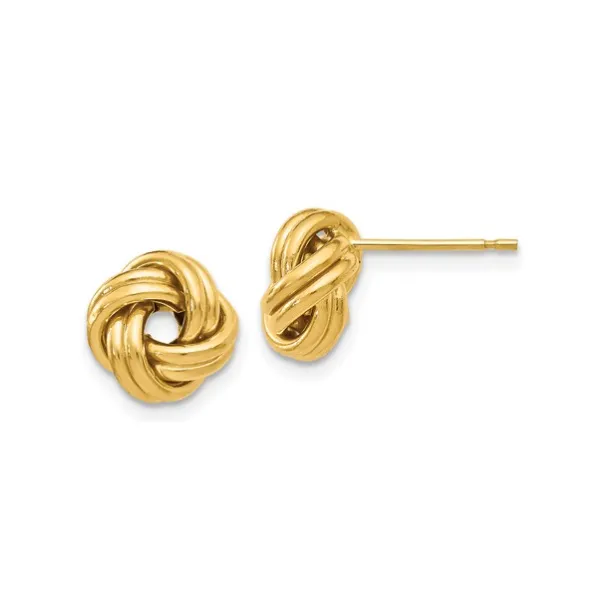 14K YG Ladies Leslies Polished Celtic Love Knot Post Earrings Skaneateles Jewelry Skaneateles, NY