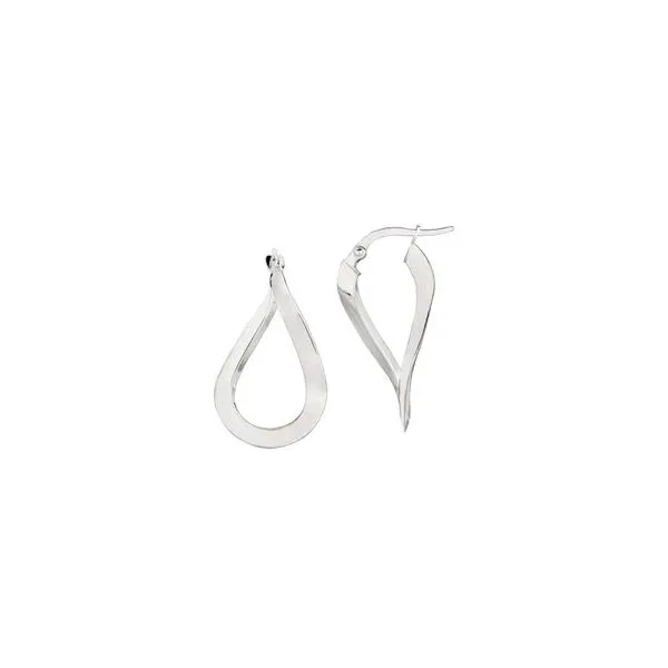 14K WG Ladies "Next Generation" Twisted Oval Shape Free-form Hoop Earring Skaneateles Jewelry Skaneateles, NY