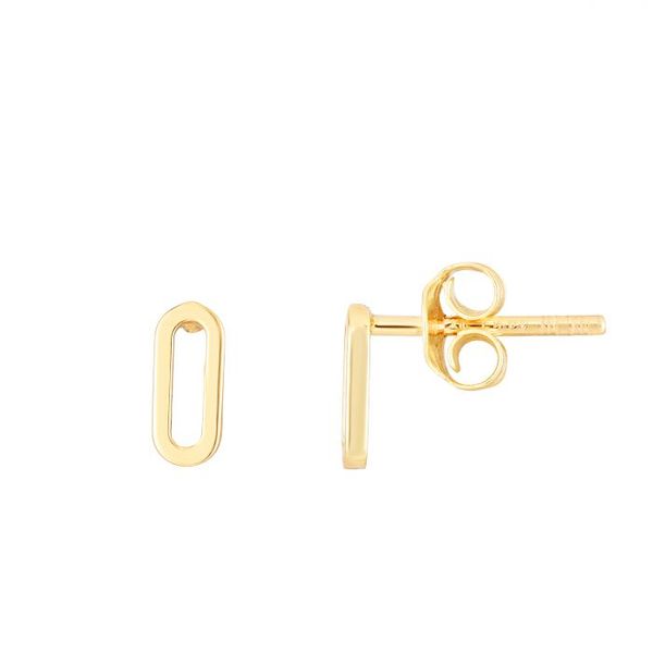 14K YG Ladies Paper Clip Link Earrings Skaneateles Jewelry Skaneateles, NY