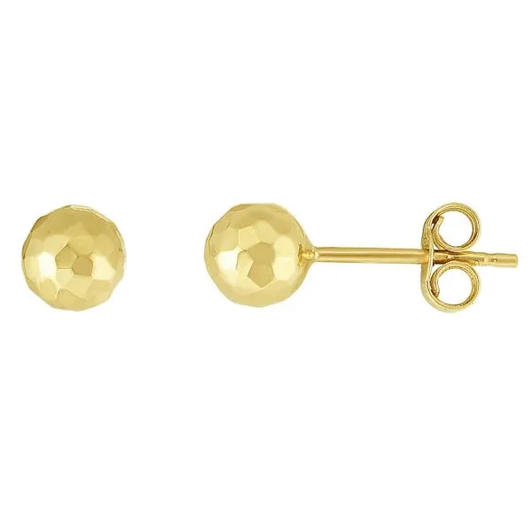 14K YG Ladies 5mm Faceted Post Earring Skaneateles Jewelry Skaneateles, NY