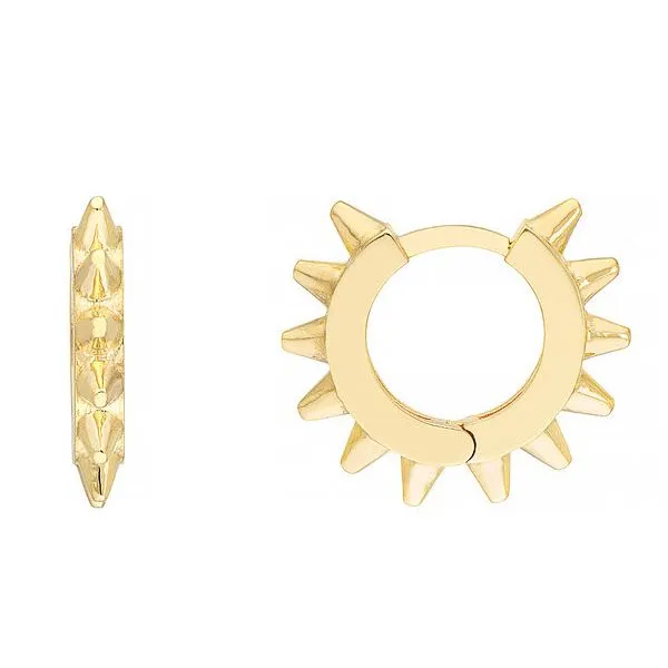 14K YG  Spike Hoop Earrings Skaneateles Jewelry Skaneateles, NY