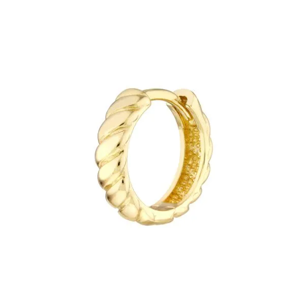 14K Yellow Gold Rope Design Hoop Earrings Skaneateles Jewelry Skaneateles, NY
