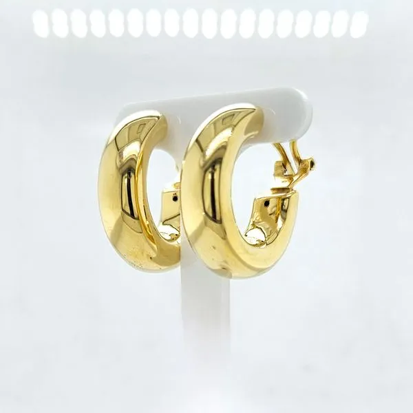 14K Yellow Gold C Hoop Earrings Image 3 Skaneateles Jewelry Skaneateles, NY