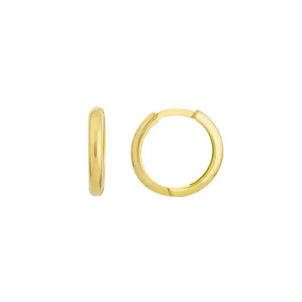 14K YG Polished Huggy Earrings Skaneateles Jewelry Skaneateles, NY