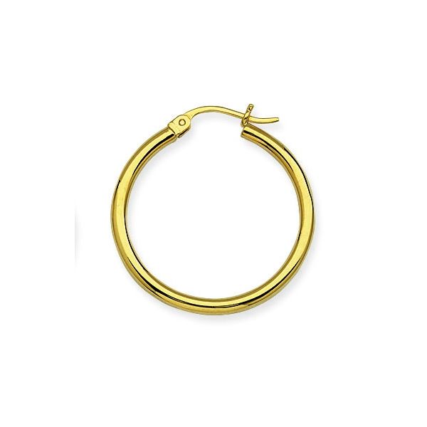 14K YG Ladies 2 mm x 30 mm Shiny Tube Hoop Earring Skaneateles Jewelry Skaneateles, NY