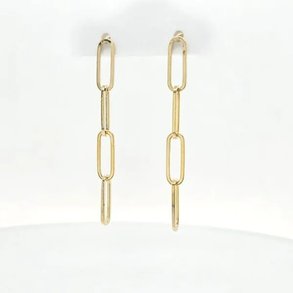 14k Yellow Gold Paperclip Link Earrings Skaneateles Jewelry Skaneateles, NY