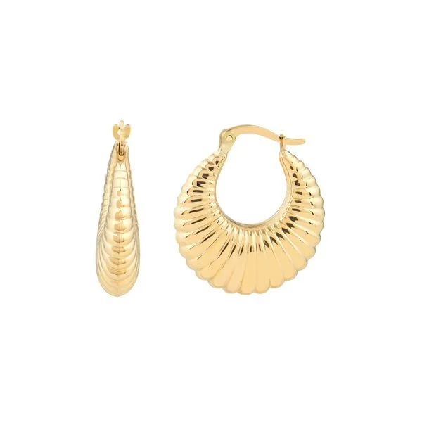 14K YG Our Signature Shrimp Hoop Earrings Skaneateles Jewelry Skaneateles, NY