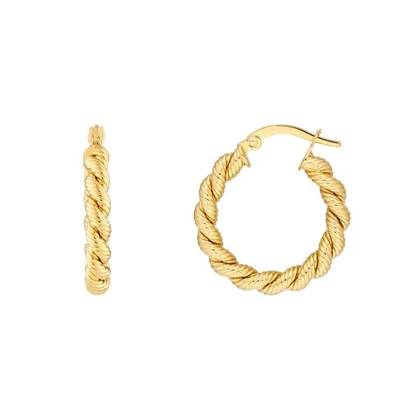 14K YG Our Signature 15mm Twisted Rope Hoop Earrings Skaneateles Jewelry Skaneateles, NY
