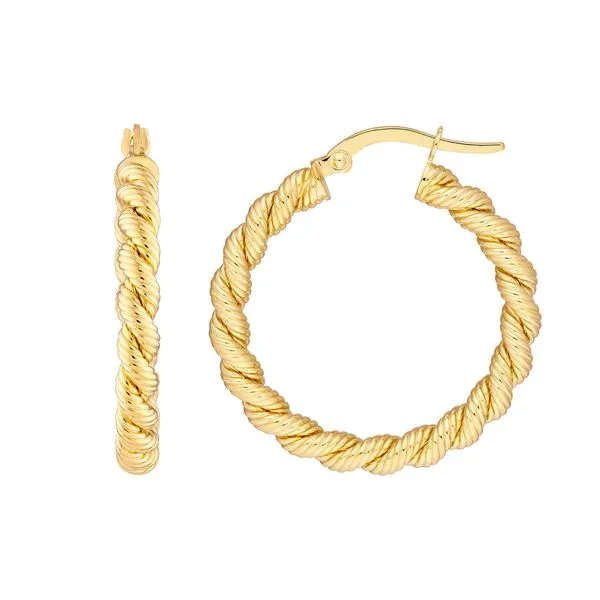14K YG Our Signature 20mm Twisted Rope Hoop Earrings Skaneateles Jewelry Skaneateles, NY