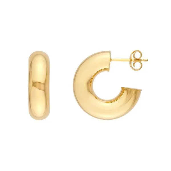 14K YG Our Signature 8mm Open Hoop Earrings Skaneateles Jewelry Skaneateles, NY