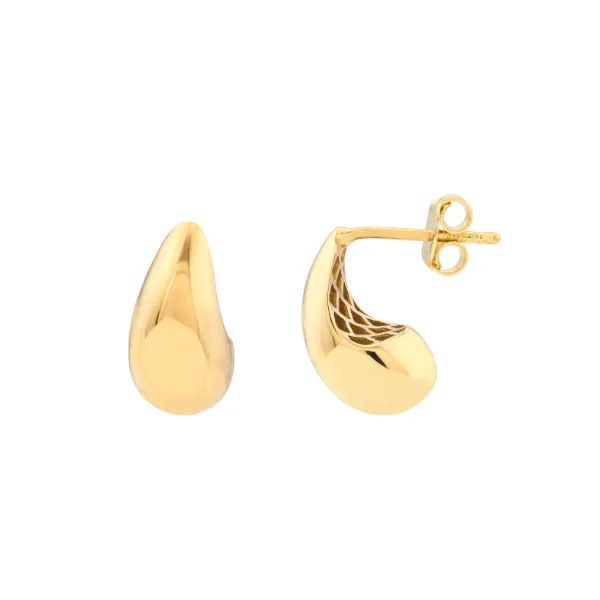 14K YG Small Teardrop Dome Earrings Skaneateles Jewelry Skaneateles, NY