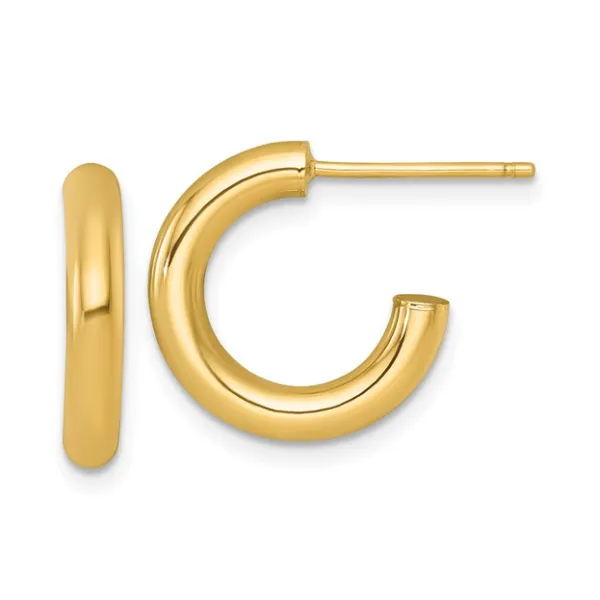 Our Comfortable 14K Yellow Gold Hoop Earrings with easy to use post backs Skaneateles Jewelry Skaneateles, NY