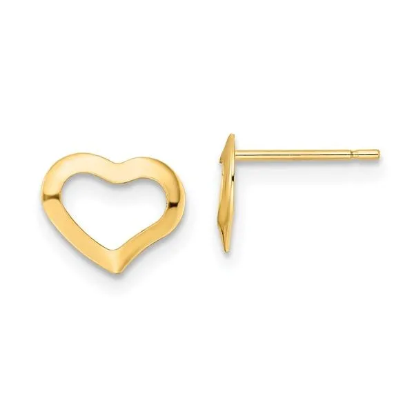 14K YG Small Polished Heart Post Earrings Skaneateles Jewelry Skaneateles, NY