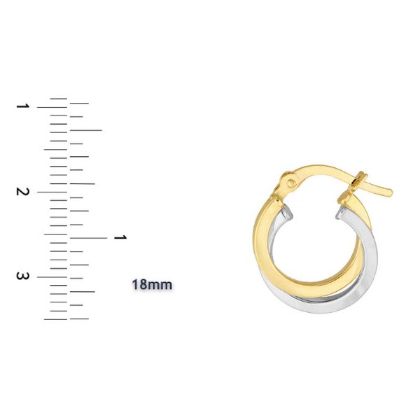 14K Two Tone Gold Hoop Earrings Image 2 Skaneateles Jewelry Skaneateles, NY