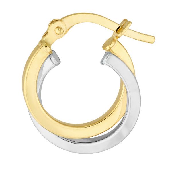 14K Two Tone Gold Hoop Earrings Skaneateles Jewelry Skaneateles, NY