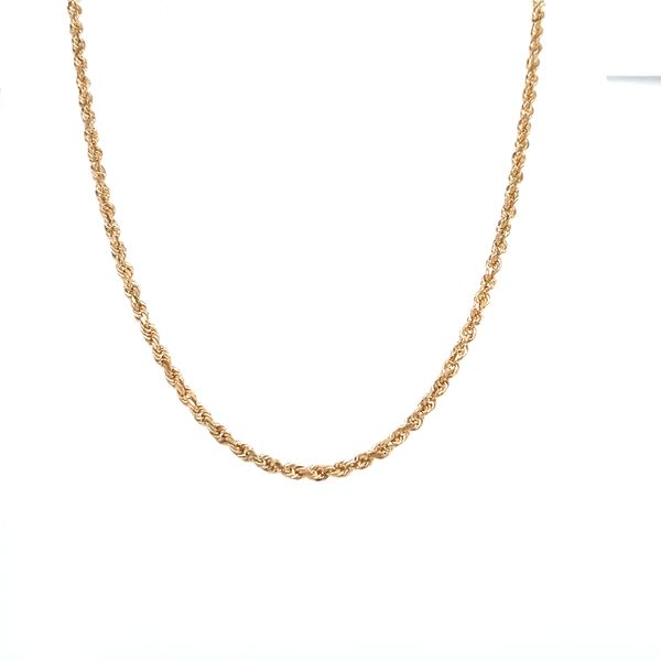 14K YG 2mm Solid DC Rope Chain- 20