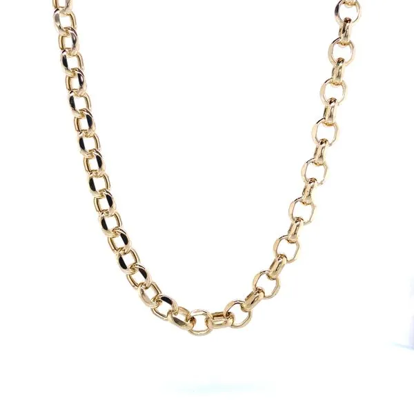 Gold Diamond Cut Bold Rolo Necklace - 24