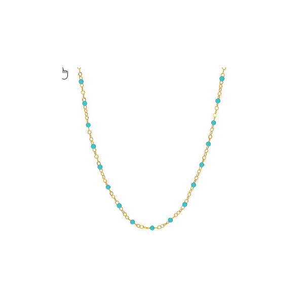 Turquoise Enamel Bead Chain Bracelet Skaneateles Jewelry Skaneateles, NY