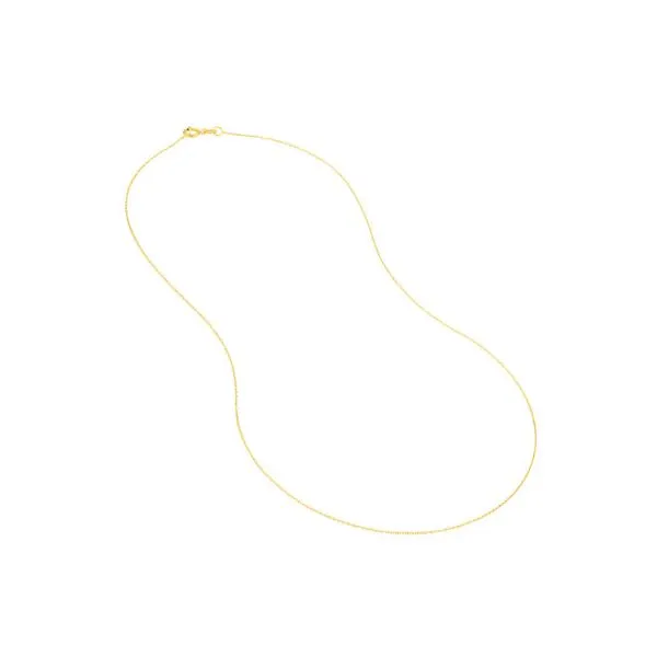 14K YG 0.65mm D/C Cable Chain with Spring Ring Qtag - 16