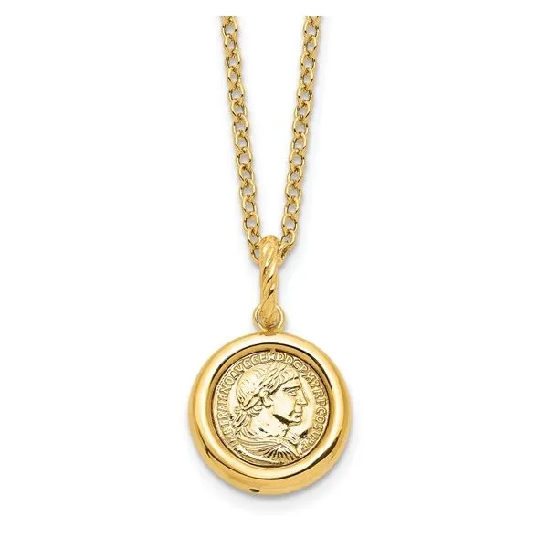Polished Replica Roman Coin Necklace 002 433 00075 Skaneateles Jewelry Skaneateles NY