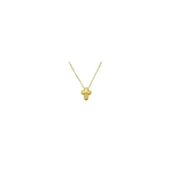 14K Yellow Gold Polished Puffed Mini Cross Pendant Skaneateles Jewelry Skaneateles, NY
