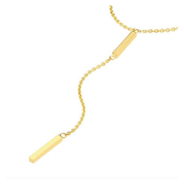 14K YG Double Mini Bar Lariat Necklace Skaneateles Jewelry Skaneateles, NY
