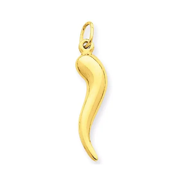 14K YG Skaneateles Signature Italian Horn Pendant (25 mm) Skaneateles Jewelry Skaneateles, NY