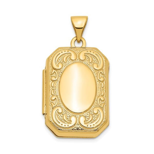 14K YG Rectangle Locket w/Chain Skaneateles Jewelry Skaneateles, NY