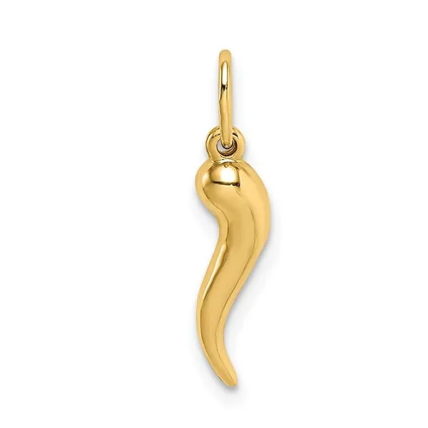 14K YG Skaneateles Signature 15mm Italian Horn Skaneateles Jewelry Skaneateles, NY