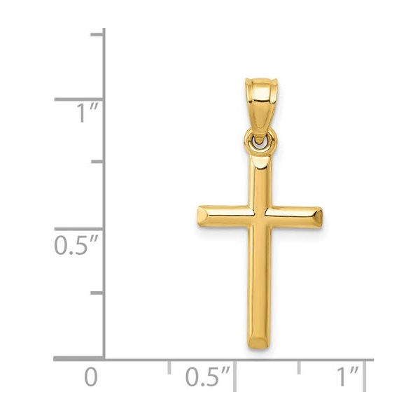 14K YG Skaneateles Signature 25mm Polished Hollow Cross Pendant Image 2 Skaneateles Jewelry Skaneateles, NY