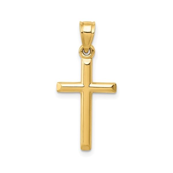 14K YG Skaneateles Signature 25mm Polished Hollow Cross Pendant Skaneateles Jewelry Skaneateles, NY