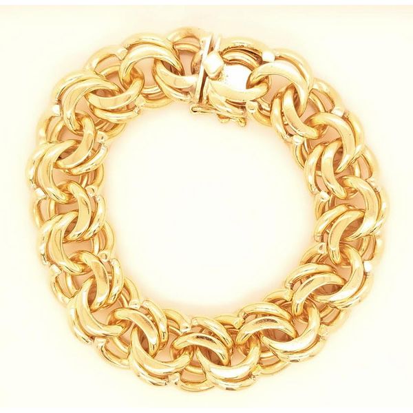 14K YG Estate Handmade Solid Charm Bracelet Skaneateles Jewelry Skaneateles, NY