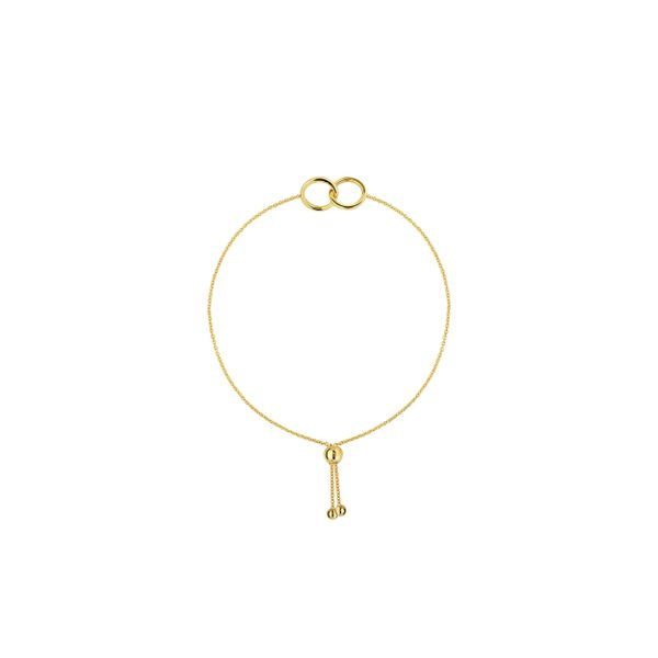 14K YG Intertwined Circles Bolo Bracelet Skaneateles Jewelry Skaneateles, NY