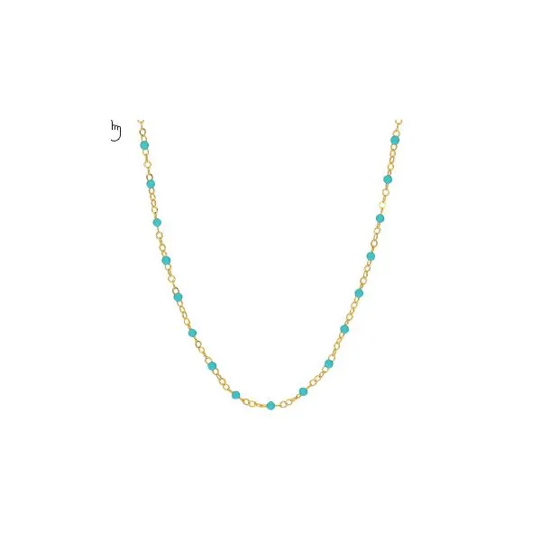 Turquoise Enamel Bead Chain Bracelet Skaneateles Jewelry Skaneateles, NY