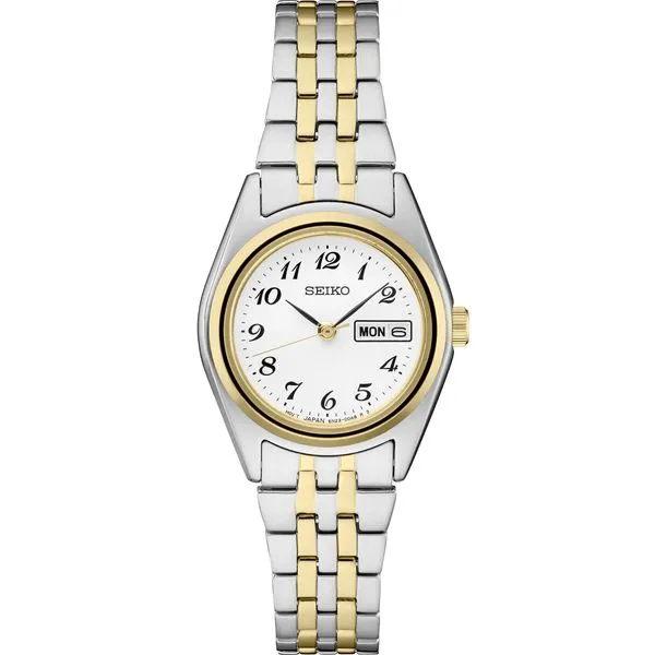 Ladies Seiko  Two-Tone White Dial Day-Date Solar Watch Skaneateles Jewelry Skaneateles, NY