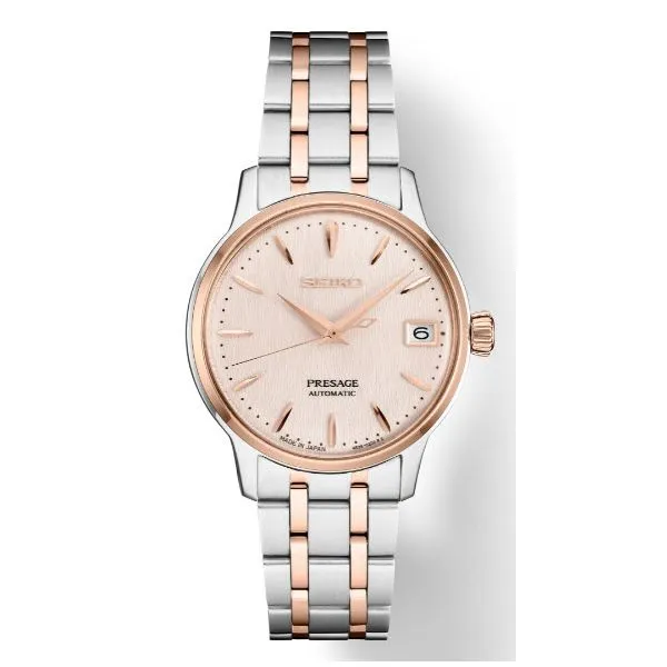 Ladies Seiko Presage Pink Diamond Rose Accent Automatic Wristwatch Skaneateles Jewelry Skaneateles, NY