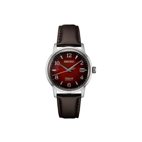 Seiko Presage Stainless Automatic Burgundy Dial Watch Skaneateles Jewelry Skaneateles, NY