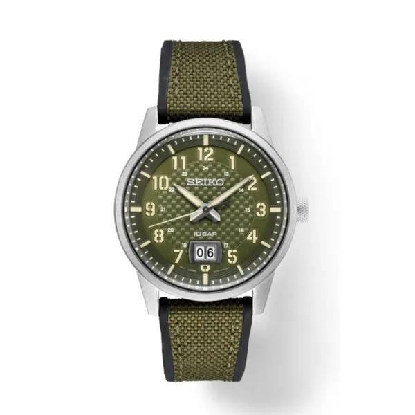 Seiko Green Dial Green Khaki strap Quartz Watch Skaneateles Jewelry Skaneateles, NY