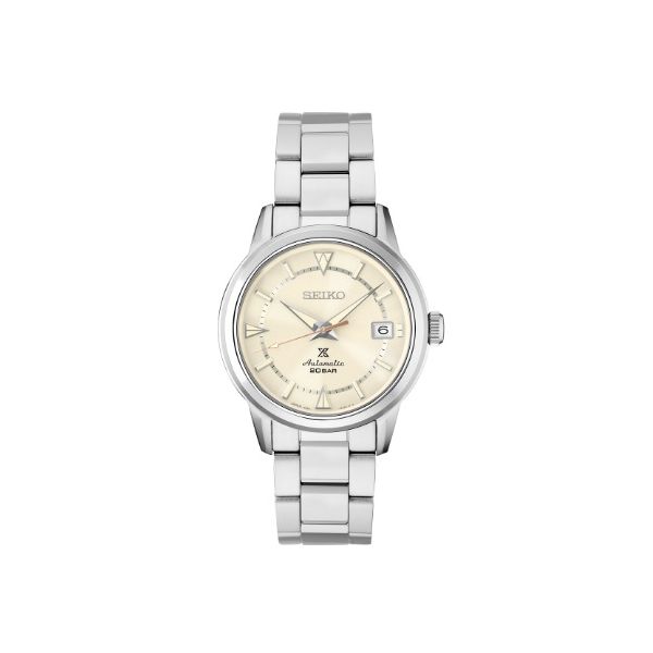 Seiko 38 mm Cream Prospex Automatic Luxe Watch Skaneateles Jewelry Skaneateles, NY