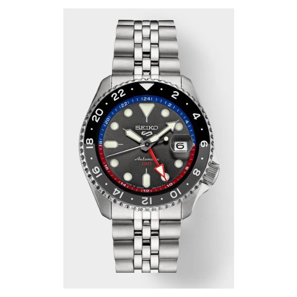 Seiko 5 Sports Stainless Automatic GMT Charcoal Dial Skaneateles Jewelry Skaneateles, NY