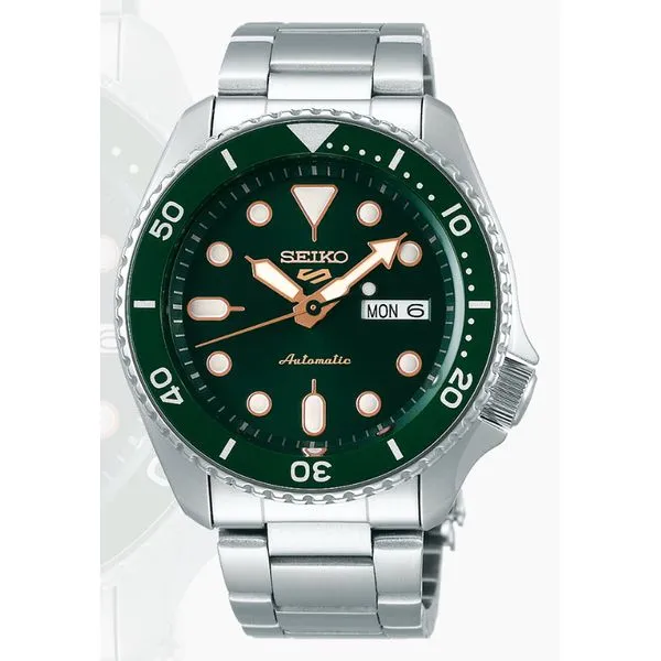 Seiko 5 Sports Stainless Steel Automatic- Green Dial Skaneateles Jewelry Skaneateles, NY