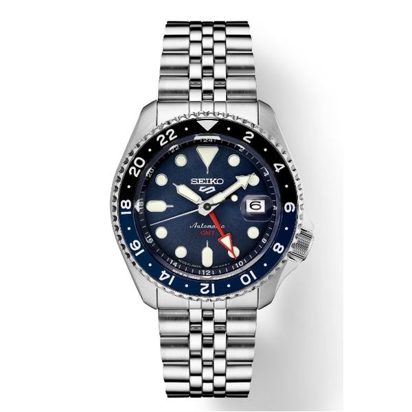 Seiko 5 Sports GMT Blue Dial Automatic Watch | Skaneateles Jewelry Skaneateles Jewelry Skaneateles, NY