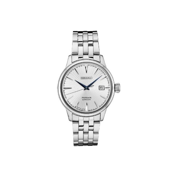 Seiko Presage Stainless with Rose Accent Automatic Brown Dial Date Watch Image 2 Skaneateles Jewelry Skaneateles, NY