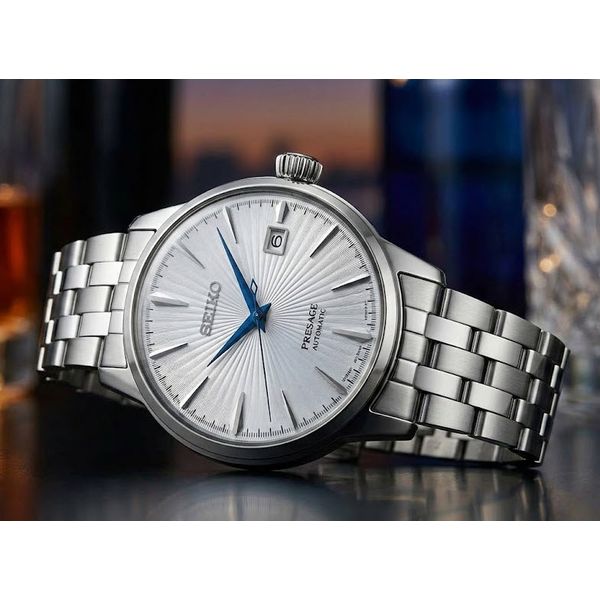 Seiko Presage Stainless with Rose Accent Automatic Brown Dial Date Watch Skaneateles Jewelry Skaneateles, NY