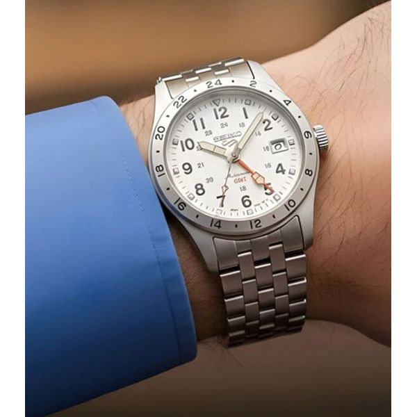 Seiko 5 Sports Field GMT SSK059 White Dial Automatic Watch | Skaneateles Jewelry Image 2 Skaneateles Jewelry Skaneateles, NY