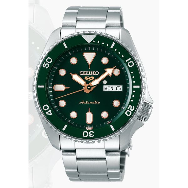 Seiko 5 Sports Stainless Steel Automatic Watch- Green Dial Image 2 Skaneateles Jewelry Skaneateles, NY