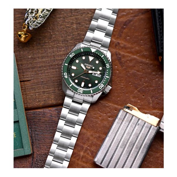 Seiko 5 Sports Stainless Steel Automatic Watch- Green Dial Skaneateles Jewelry Skaneateles, NY