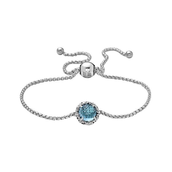 SS  Ladies Charles Krypell 8 mm Blue Topaz Bolo Bracelet Skaneateles Jewelry Skaneateles, NY