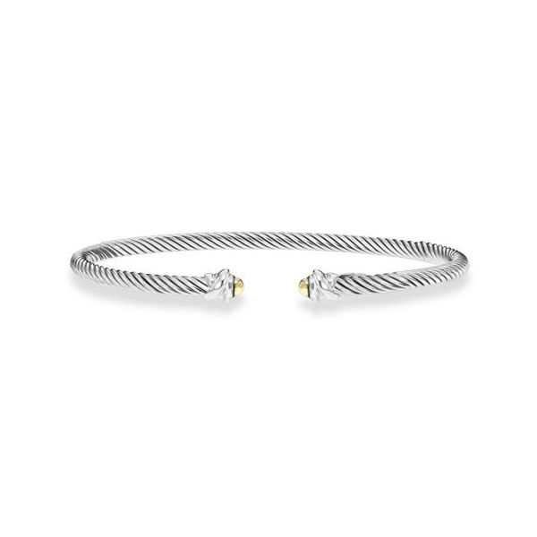 Sterling & 18K  Italian Cable Flexible Cuff Bracelet Skaneateles Jewelry Skaneateles, NY