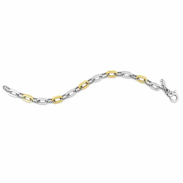 Sterling Silver &18K Cable Paperclip Link Bracelet Skaneateles Jewelry Skaneateles, NY